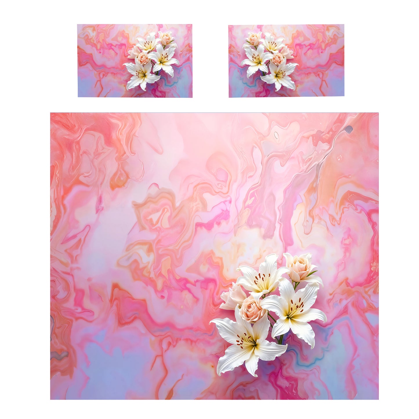 Blooming Fireheart Lily Duvet Cover Set