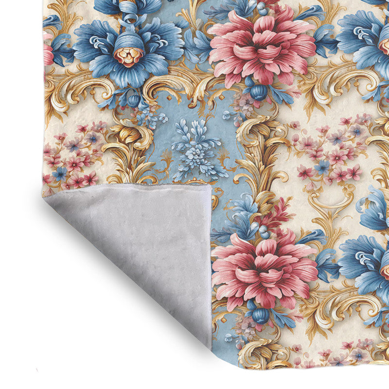 Blue And Cream Light Bed Throw