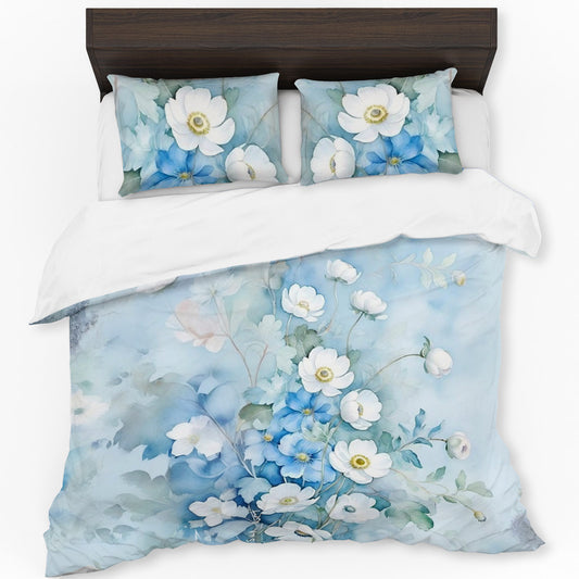 Blue Blossoms Fade Duvet Cover Set