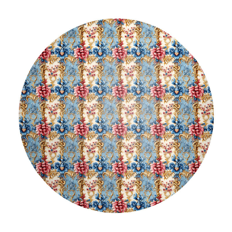 Blue Cream Pink Round Tablecloth