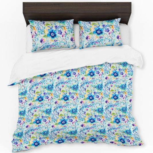 Blue Curls Duvet Cover Set