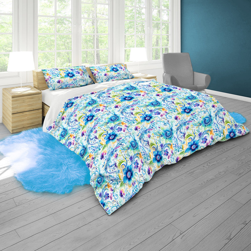 Blue Curls Duvet Cover Set