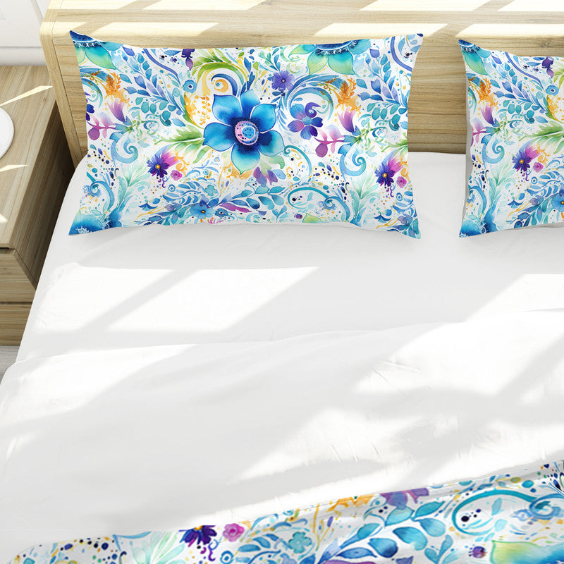 Blue Curls Duvet Cover Set