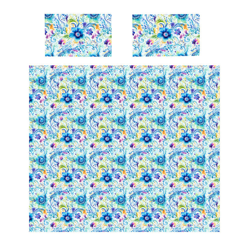 Blue Curls Duvet Cover Set