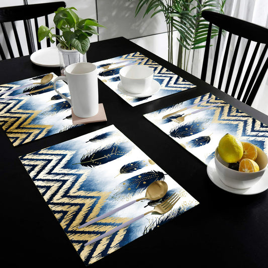 Blue Feather Placemats