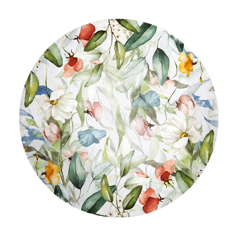 Blue Green Flower Vines Round Tablecloth by Mark van Vuuren