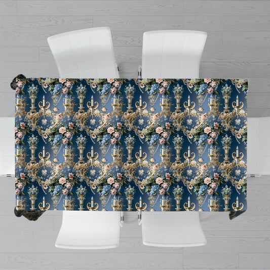 Blue Grey Rectangle Tablecloth