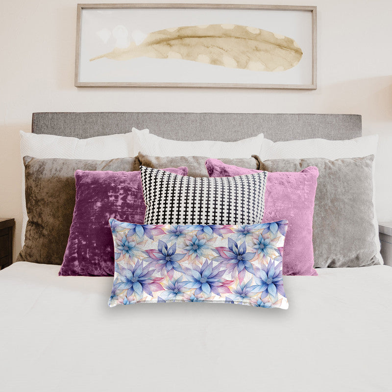 Blue Lilies Oblong Luxury Scatter
