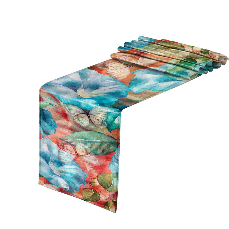 Blue Ocean Flower Pattern Table Runner by Mark van Vuuren