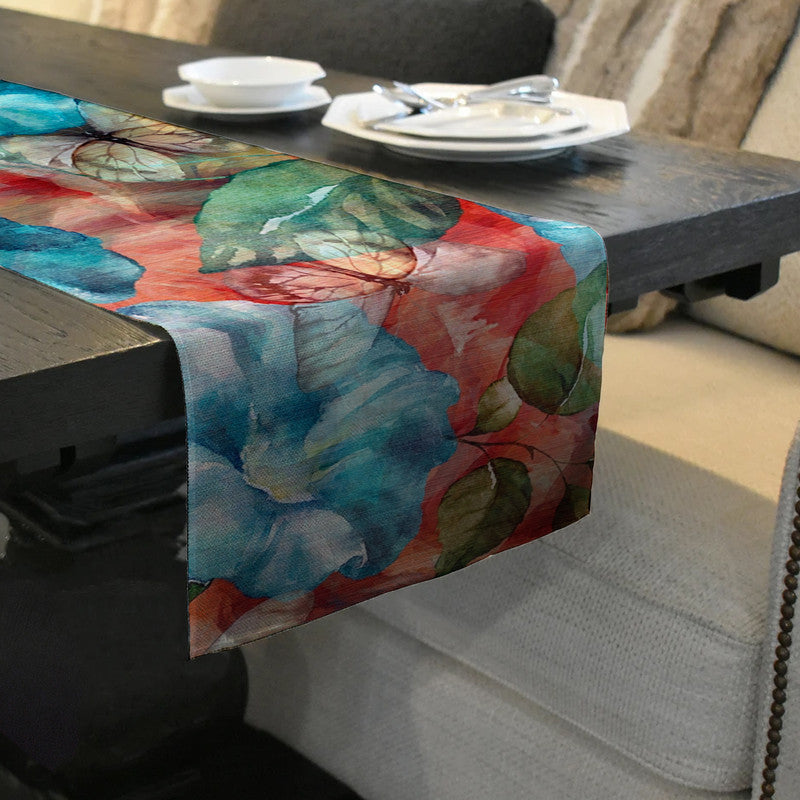 Blue Ocean Flower Pattern Table Runner by Mark van Vuuren