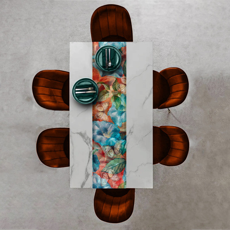Blue Ocean Flower Pattern Table Runner by Mark van Vuuren