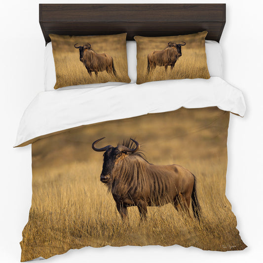 Blue Wildebeest Golden Hour By Fanie Heymans Duvet Cover Set