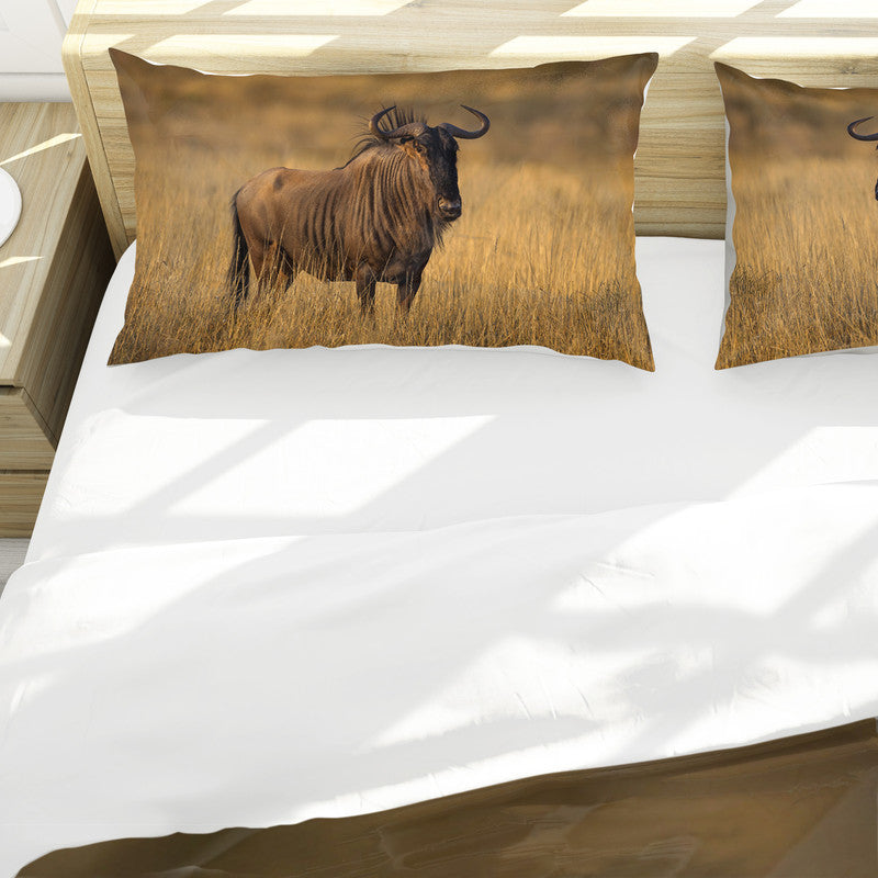 Blue Wildebeest Golden Hour By Fanie Heymans Duvet Cover Set