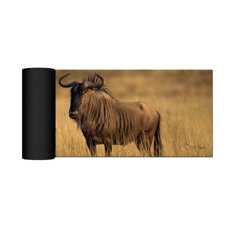 Blue Wildebeest Golden Hour Large Desk Pad By Fanie Heymans