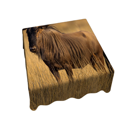 Blue Wildebeest Golden Hour Square Tablecloth By Fanie Heymans