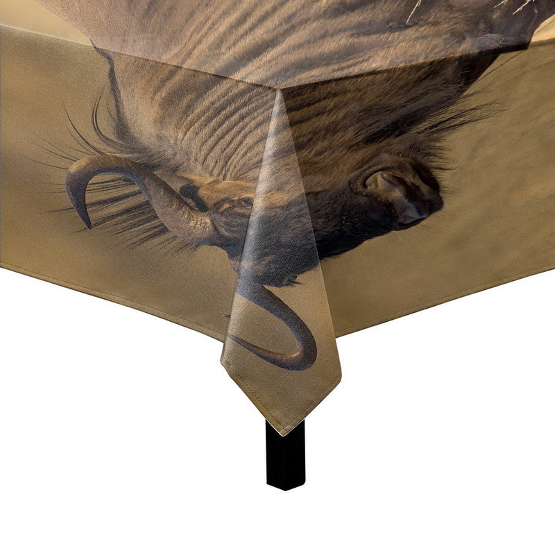 Blue Wildebeest Golden Hour Square Tablecloth By Fanie Heymans