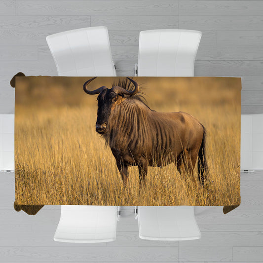 Blue Wildebeest Golden Hour By Fanie Heymans Rectangle Tablecloth