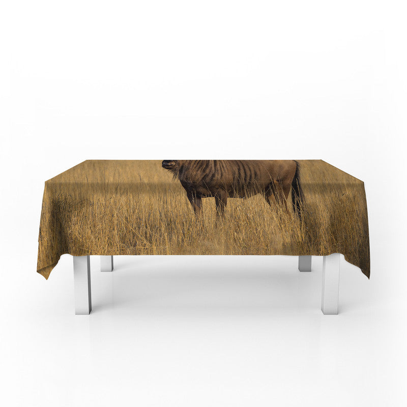 Blue Wildebeest Golden Hour By Fanie Heymans Rectangle Tablecloth