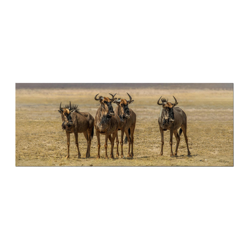 Blue Wildebeest Herd Desk Pad by Fanie Heymans