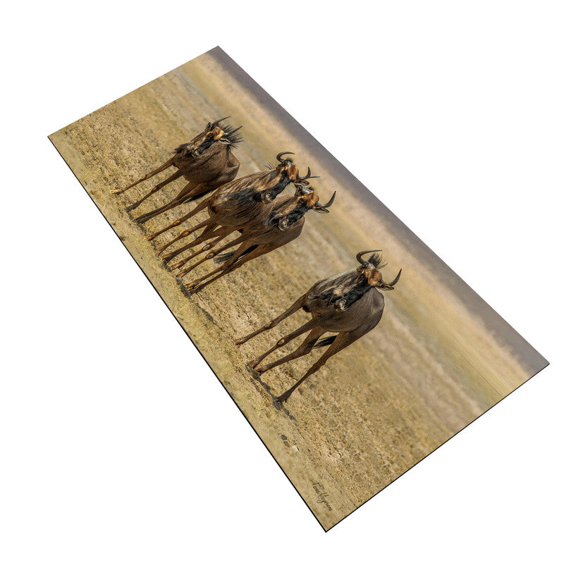 Blue Wildebeest Herd Desk Pad by Fanie Heymans