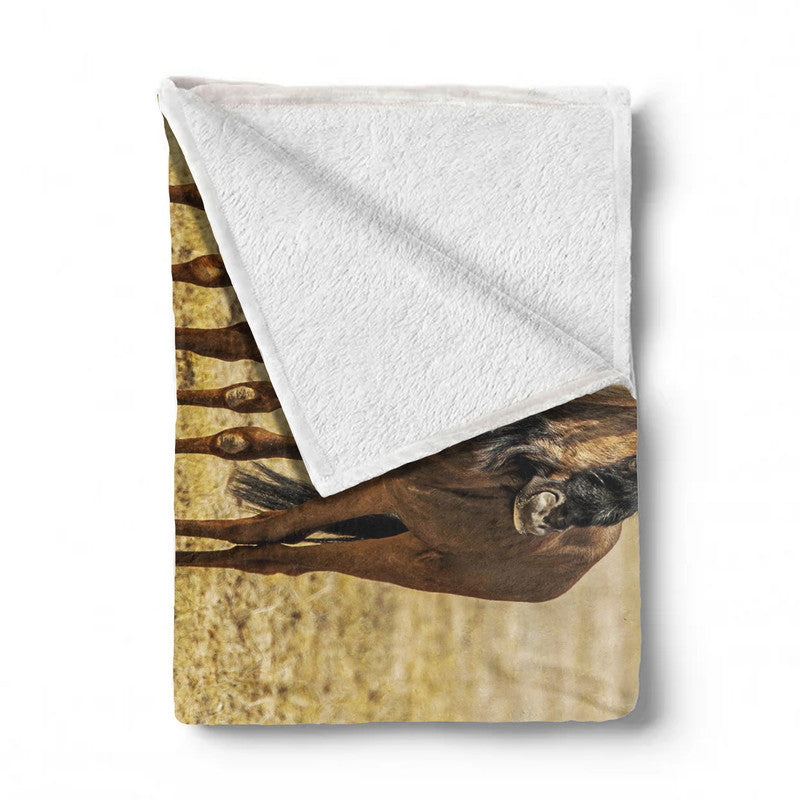 Blue Wildebeest Herd Light Weight Fleece Blanket by Fanie Heymans