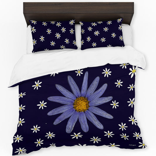 Blue and White Daisies Duvet Cover Set by Annette Heyman