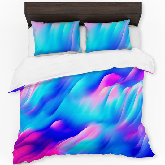 Blue Aurora Mist Duvet Cover Set