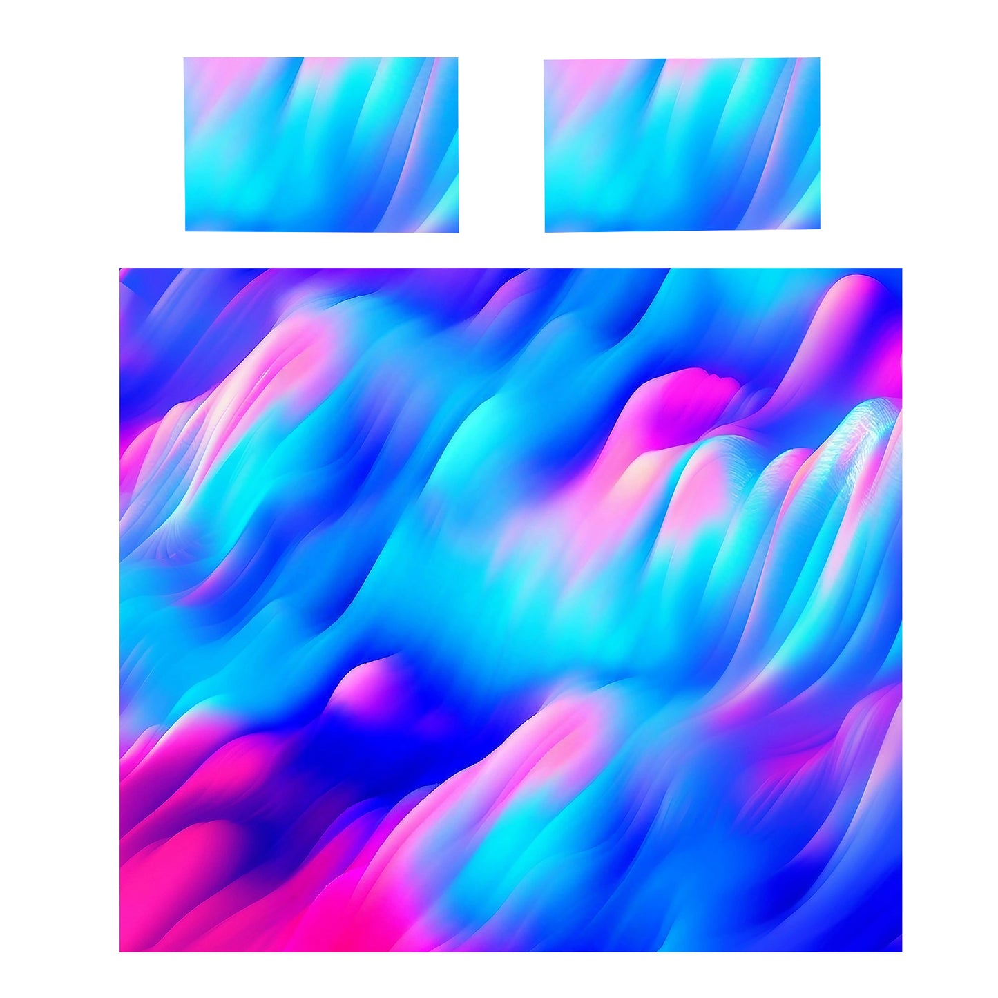 Blue Aurora Mist Duvet Cover Set