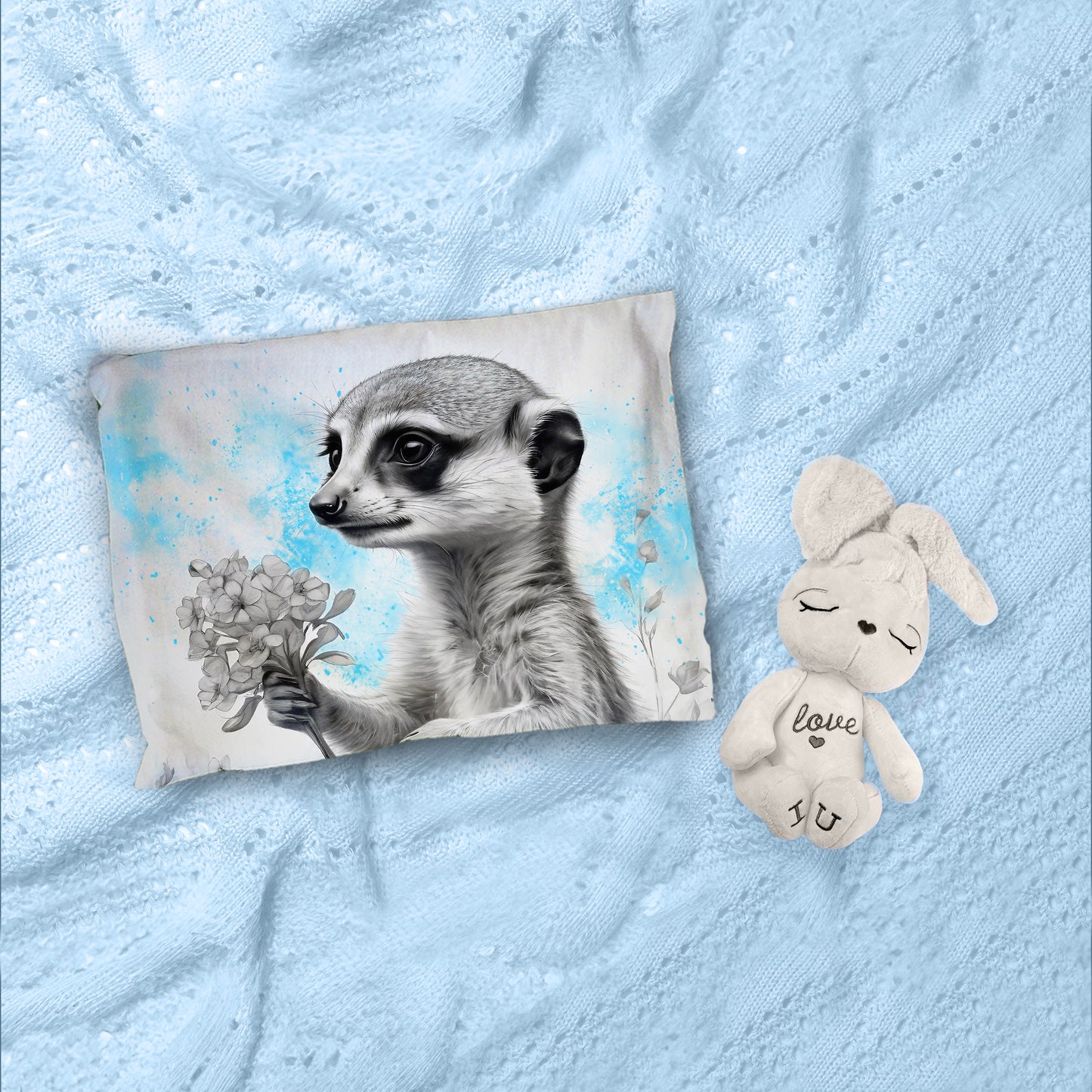 Blue Baby Meerkat By Nathan Pieterse Cot Duvet Set