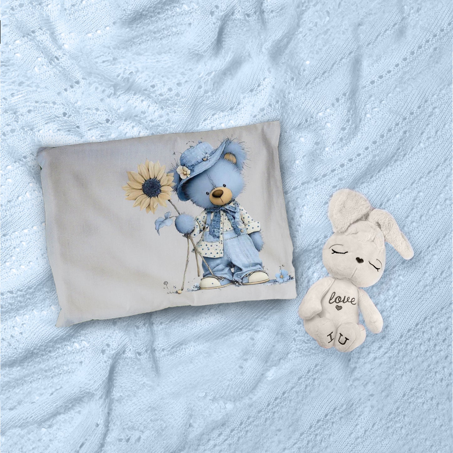 Blue Bear Cot Set