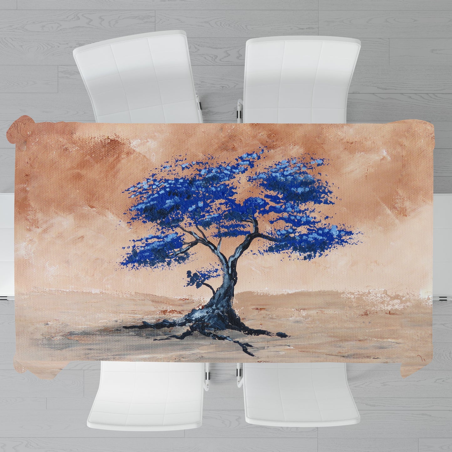 Blue Blossom Tree By Wikus Hattingh Rectangle Tablecloth