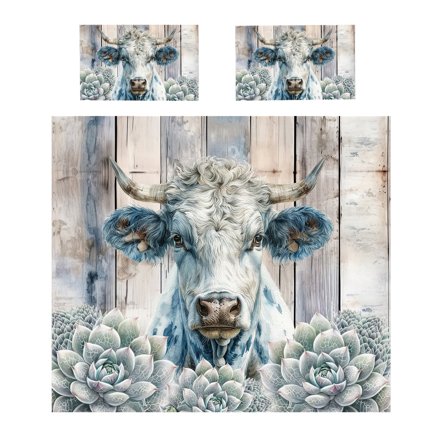 Blue Bull Succulent Graze Duvet Cover Set by Mark van Vuuren