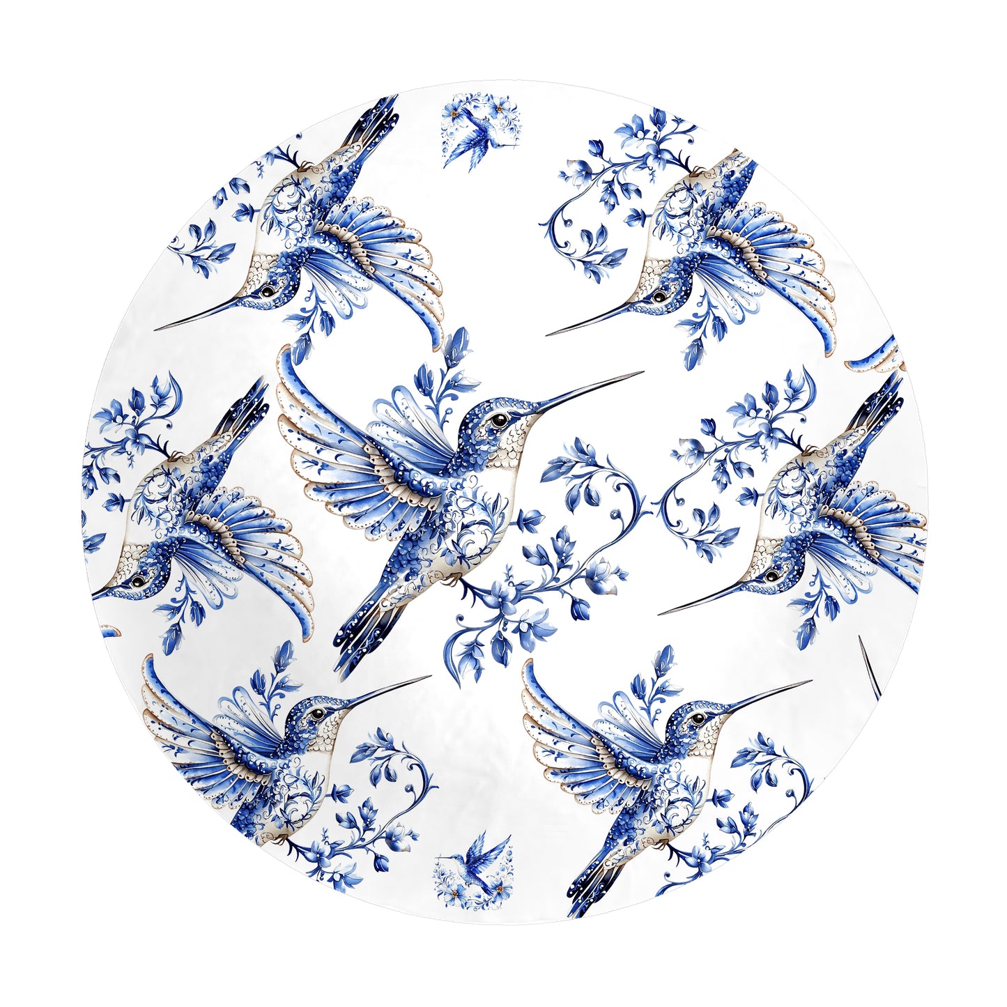 Blue Hummingbird Round Tablecloth by Mark van Vuuren