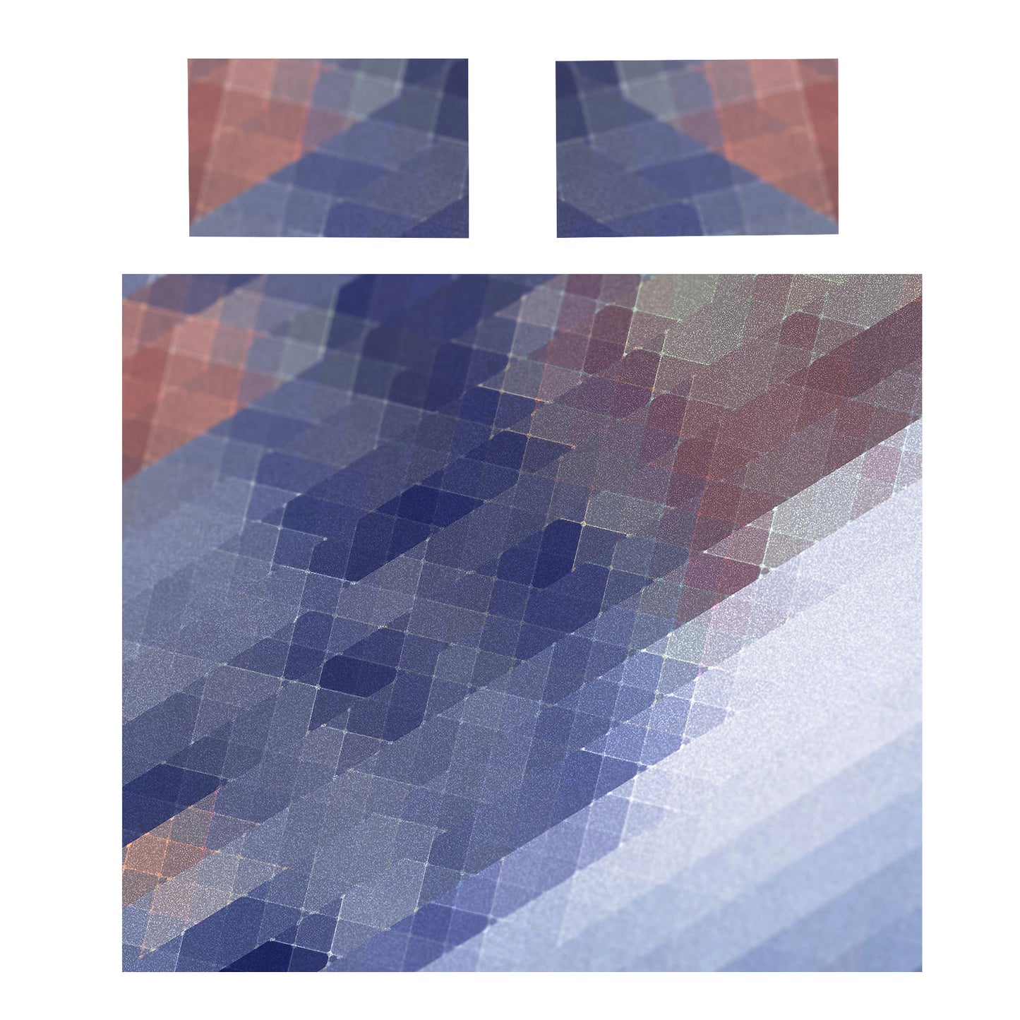 Blue Squares Duvet Cover Set