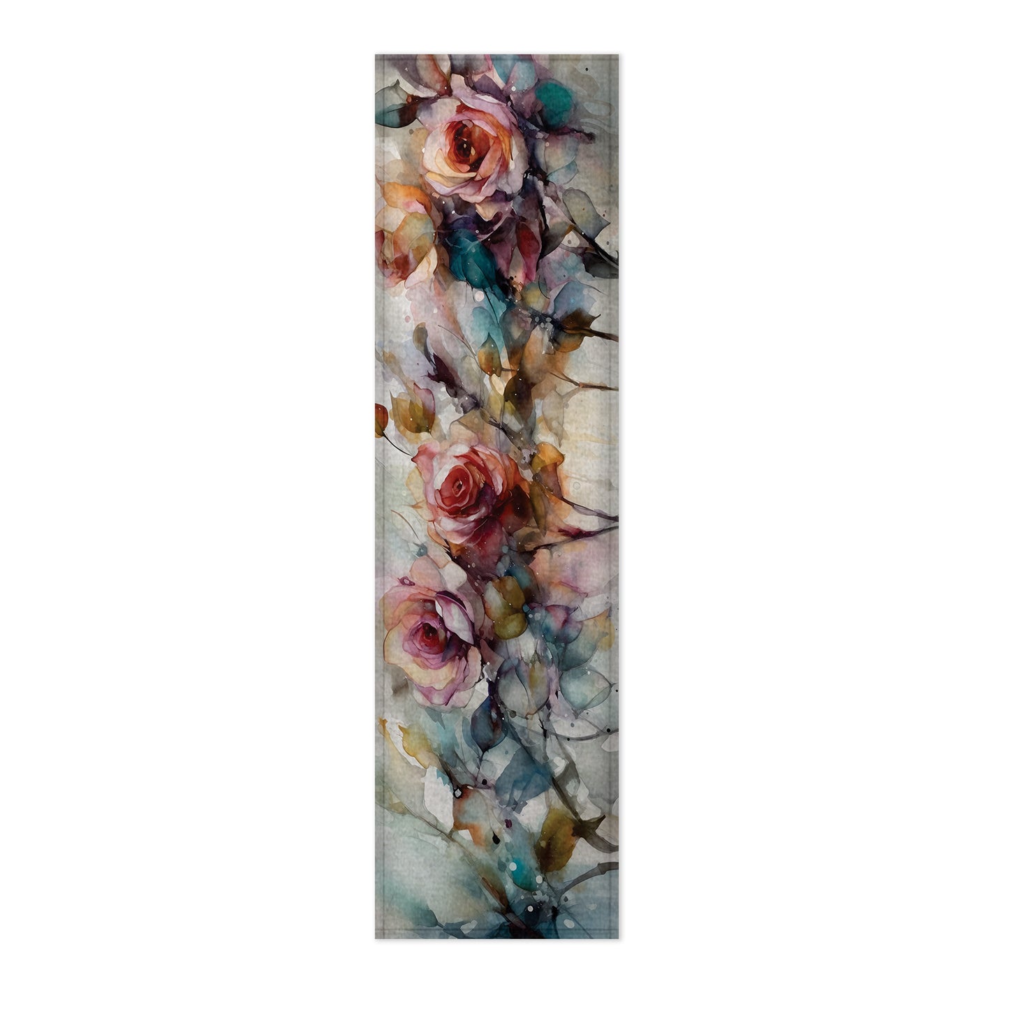 Blue Watercolour Roses 160cm Table Runner