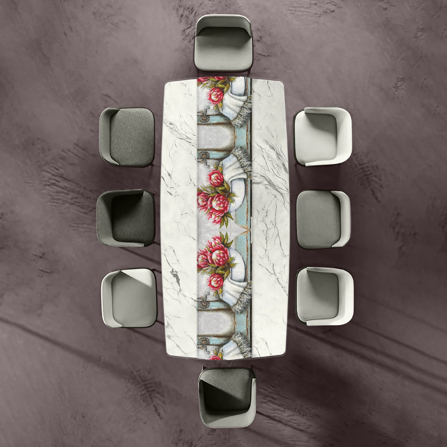 Blue Tap Protea By Stella Bruwer Table Runner