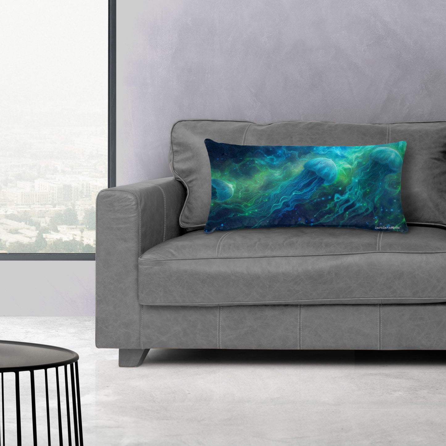 Blue and Green Electric Meduse King Luxury Scatter by Wikus Schalkwyk