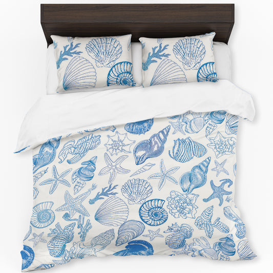 Blue and White Seaside Duvet Cover Set