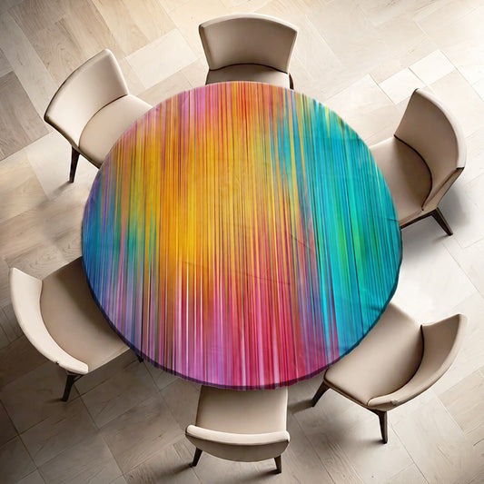 Blur of Rainbow Round Tablecloth
