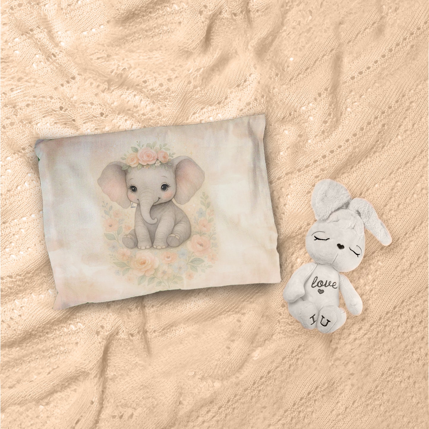 Blush Baby Elephant Princess Cot Set by Nathan Pieterse