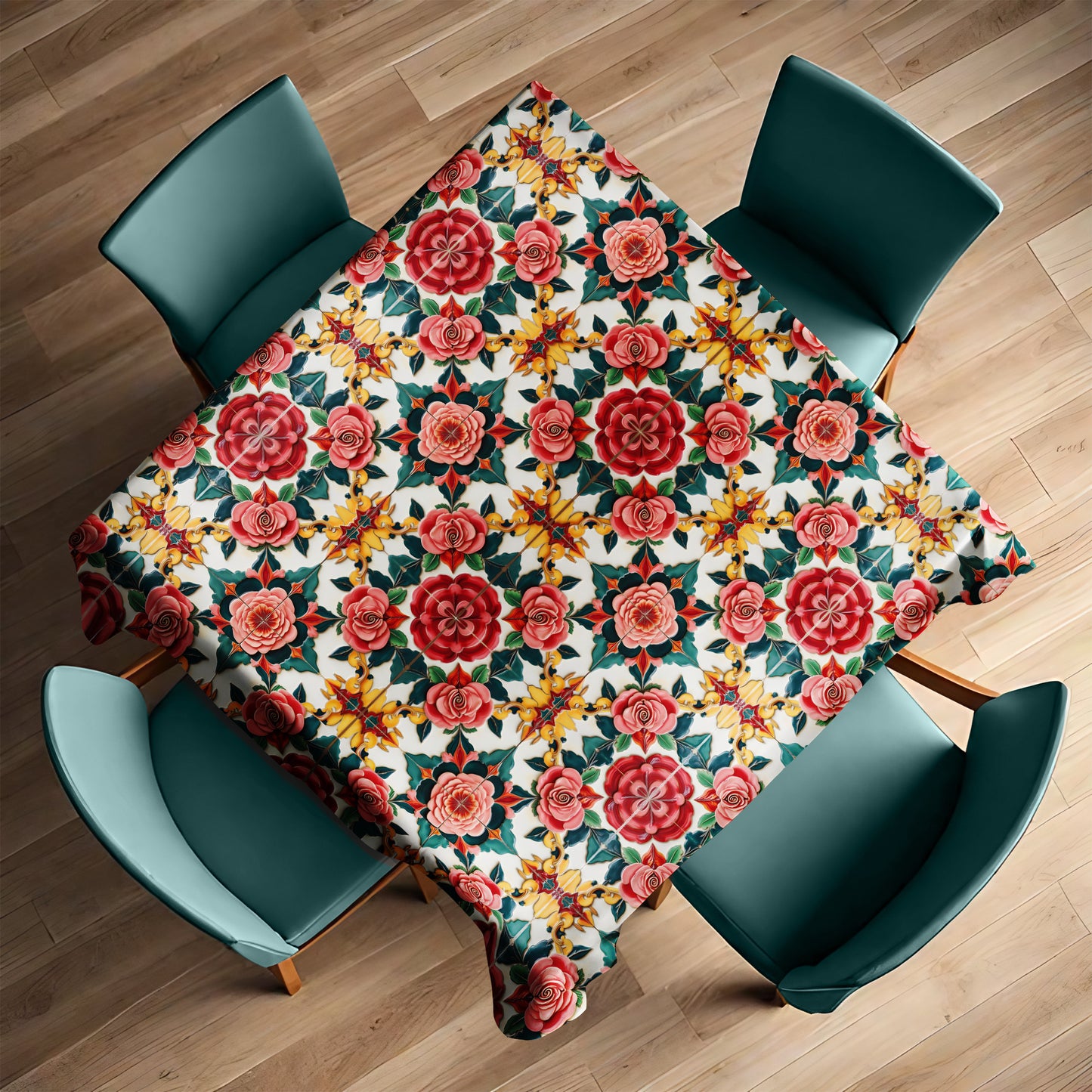 Bohemian Rose Square Tablecloth