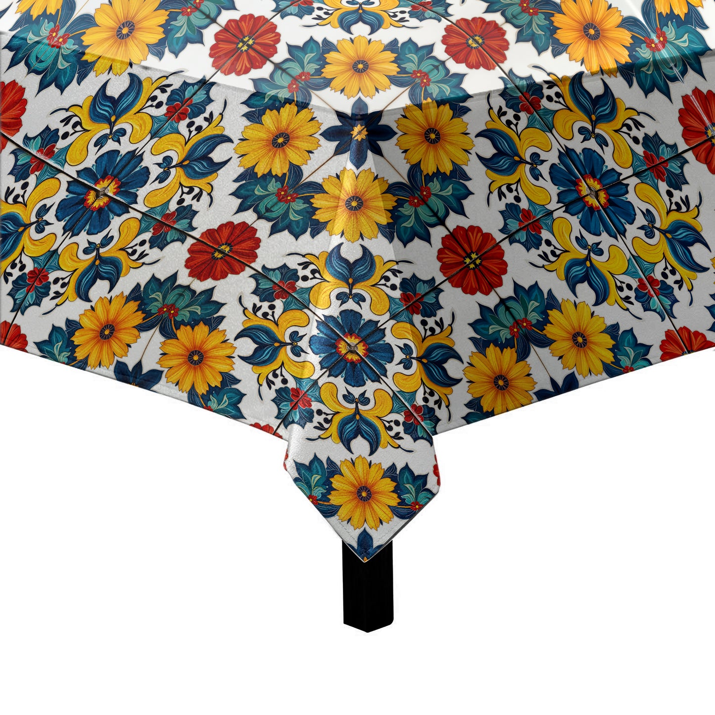 Bohemian Tiled Floral Art Square Tablecloth