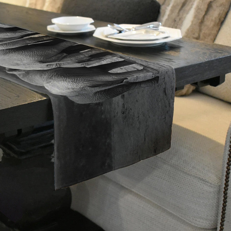 Bottoms Up B W Table Runner by Annette Heymans