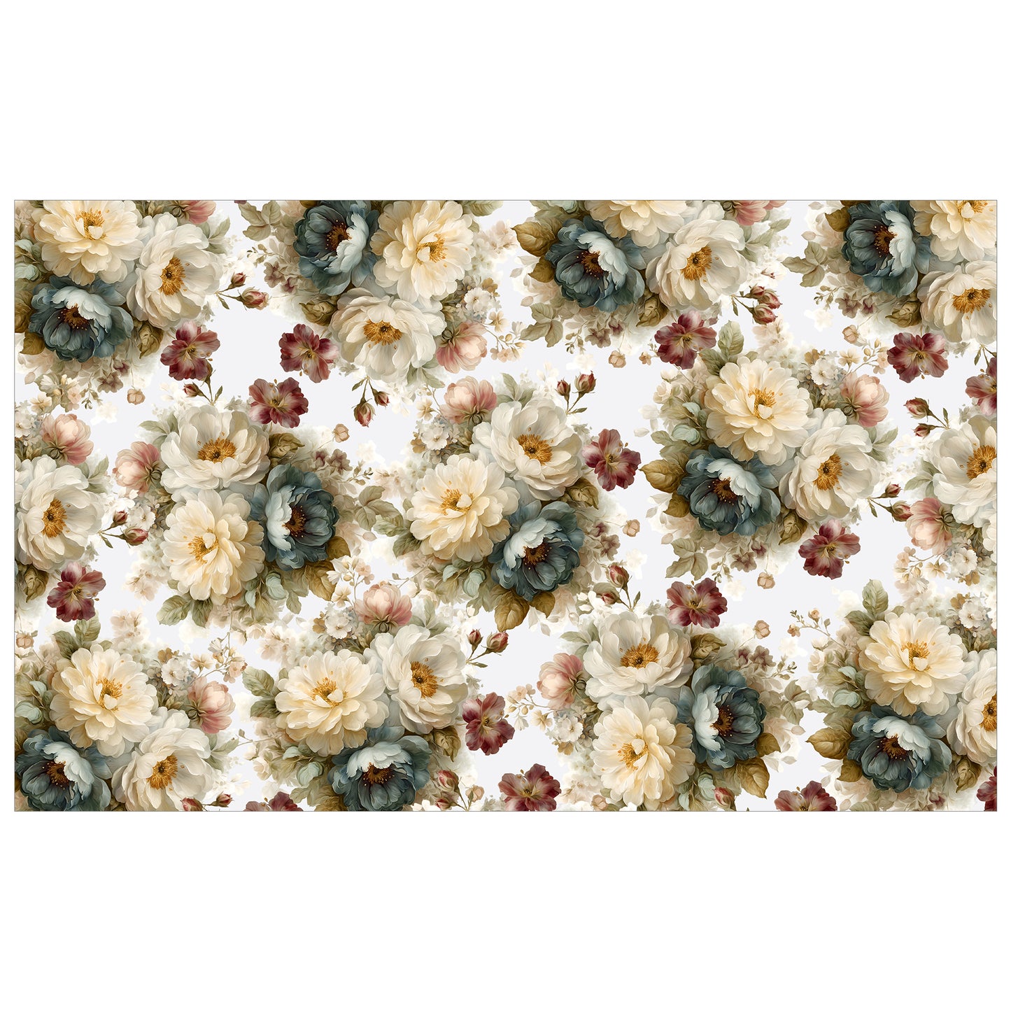 Bouquet of Floral on White Rectangle Tablecloth by Mark van Vuuren