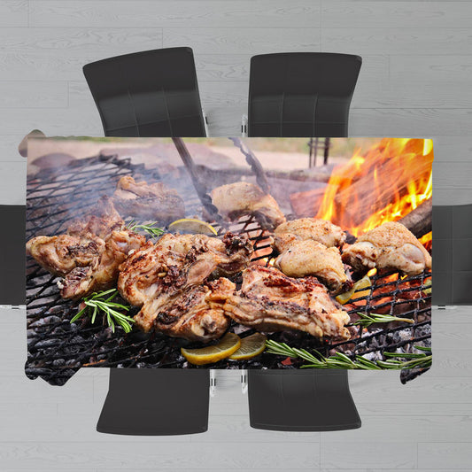 Braaing Chicken Rectangle Tablecloth