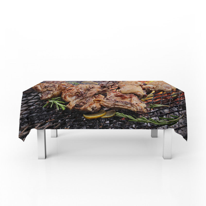Braaing Chicken Rectangle Tablecloth