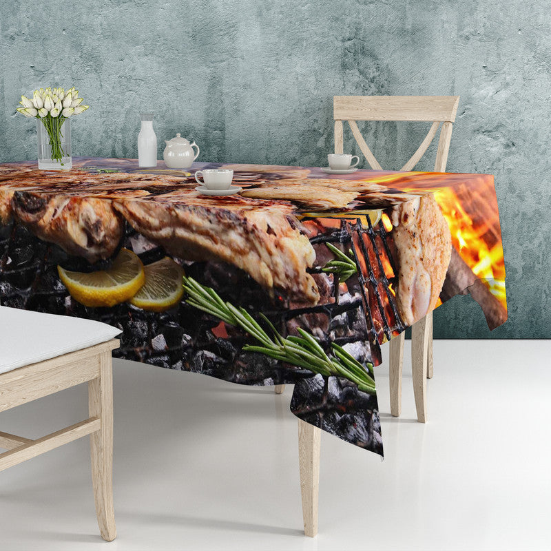 Braaing Chicken Rectangle Tablecloth