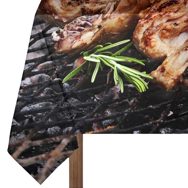 Braaing Chicken Rectangle Tablecloth