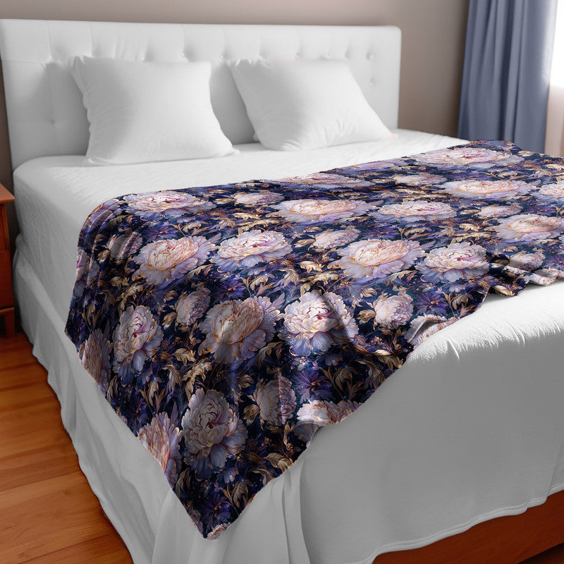 Beautiful Floral Light Bed Throw