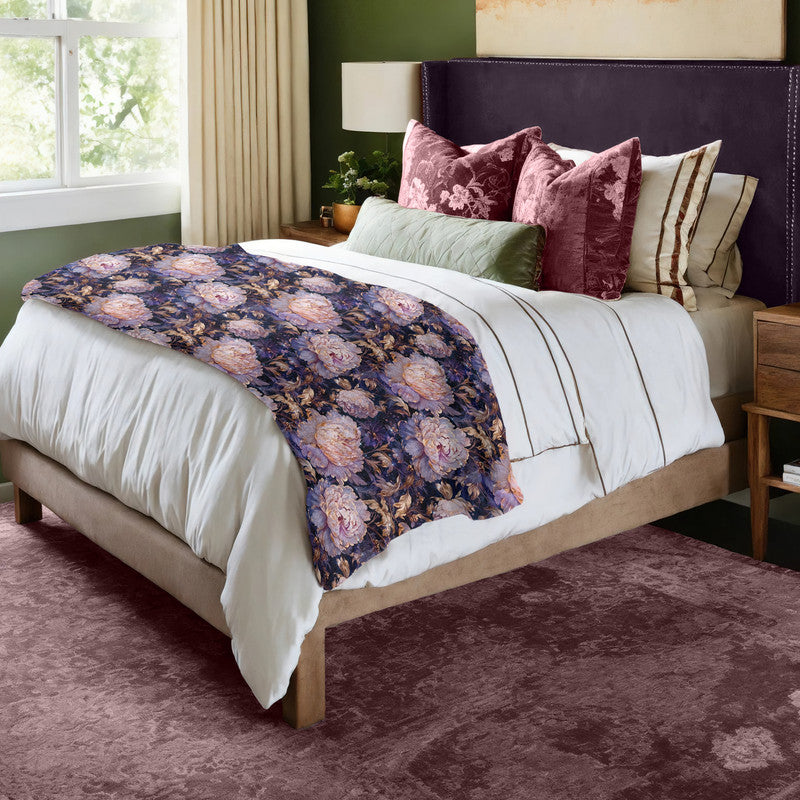 Beautiful Floral Light Bed Throw